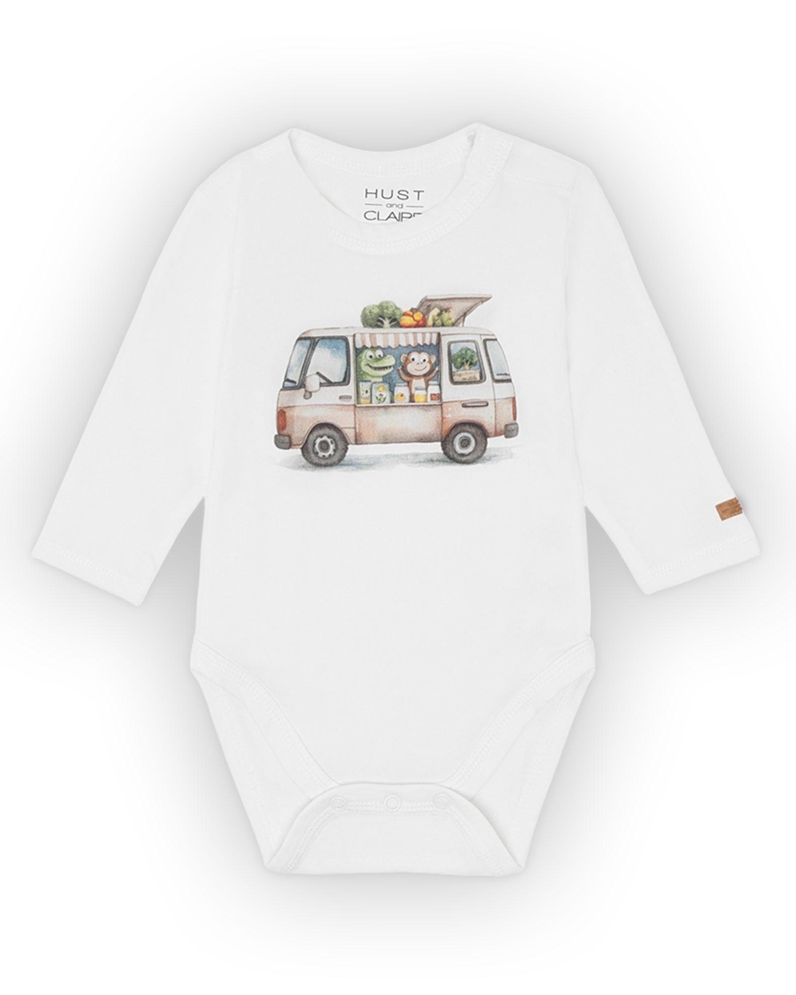 Body Langermet Baby – Øko Bomull, Elastan | HCBilly Vegie Truck 31252, Ivory