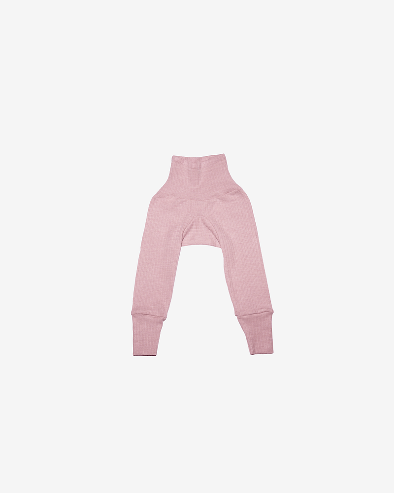 Bukse Rib m/ høyt liv – 45% Bomull, 35% Merino, 20% Silke – Ubehandlet Ull