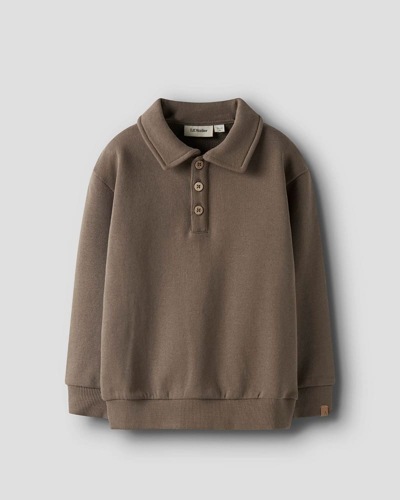 Genser M/ Polokrage Barn - Øko Jersey | NMMJOBO LIO LS LOOSE SWEAT LIL