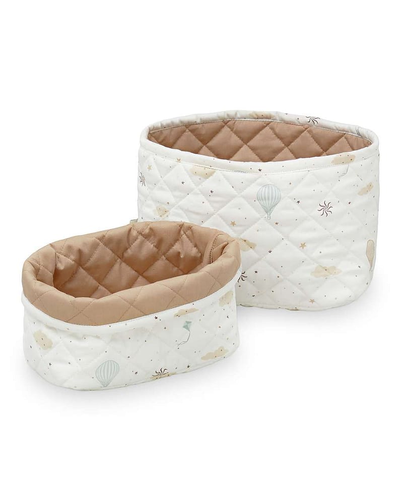 Oppbevaringskurv 2pk - Quilted - Økologisk