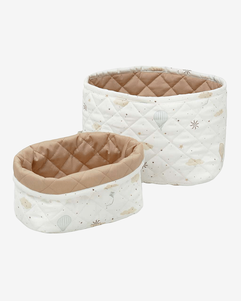 Oppbevaringskurv 2pk - Quilted - Økologisk