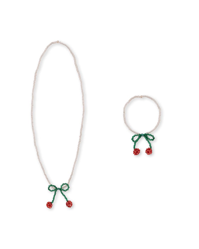 Kjede og Armbånd M/ Glassperler | Pearl Necklace and Bracelet