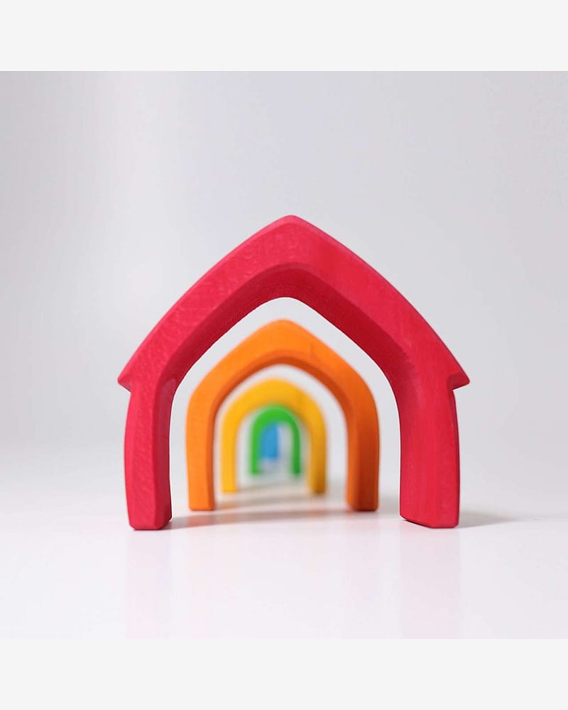 Regnbue-Hus - Stable og Lekeklosser 5 deler | Colorful House