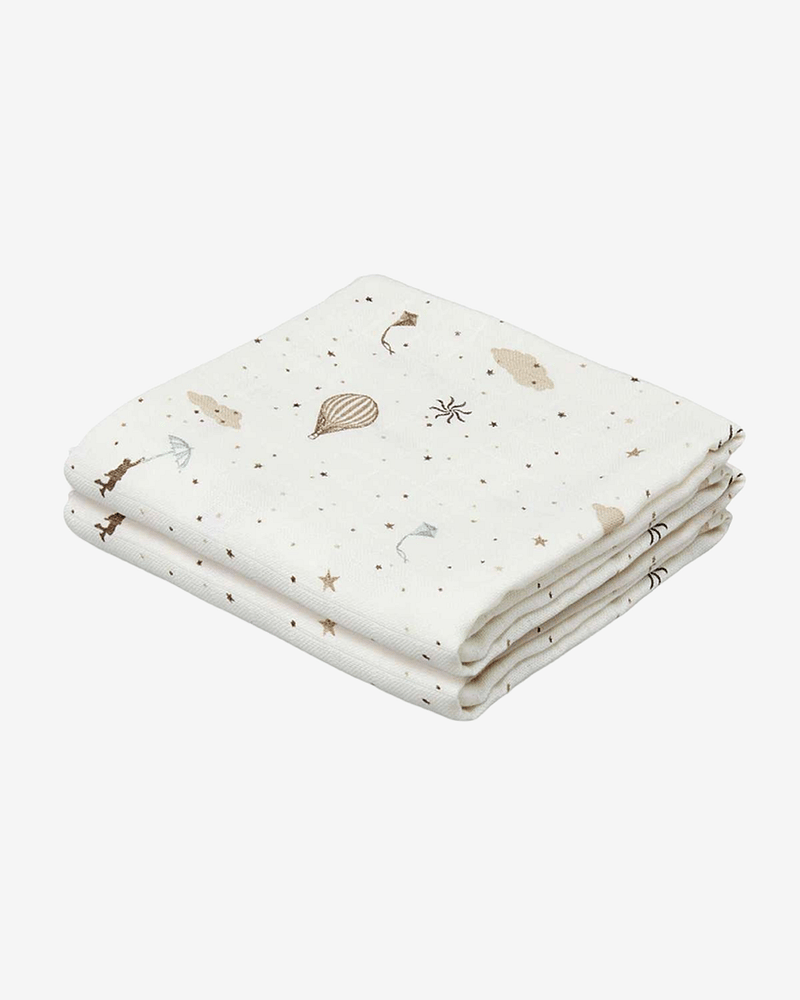 Gulpekluter Musselin 2pk - Økologisk | Gasskluter 70x70
