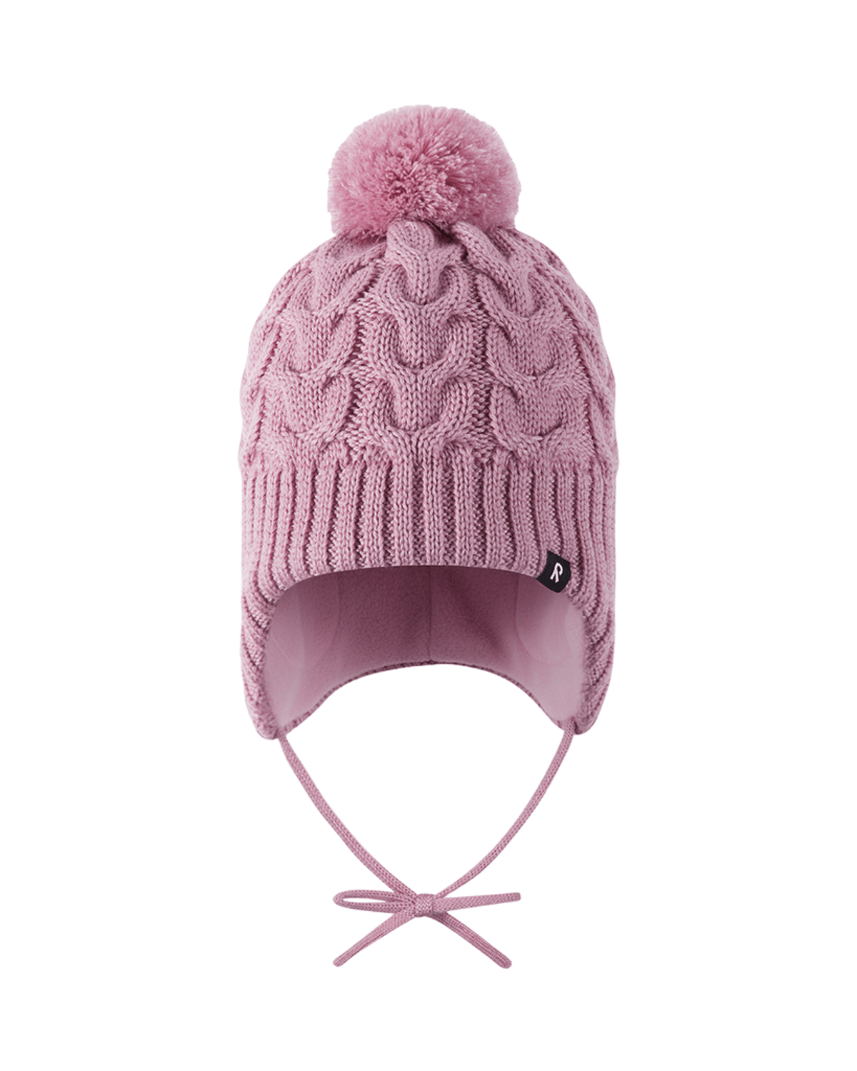 Vinterlue i ullstrikk – Fleecefôr og Vindstopper | Paljakka, Rosa - grey pink