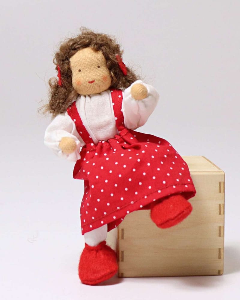 Dukke m/ fleksibel kropp - Liten 13cm - Håndlaget | Flexible Doll