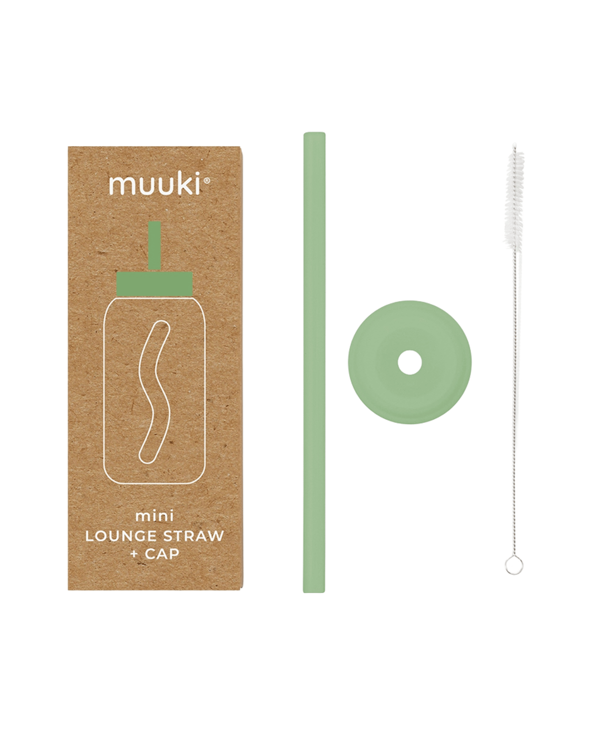Flaskelokk m/ sugerør til Muuki Mini – Lounge Straw Cap, Pure Matcha