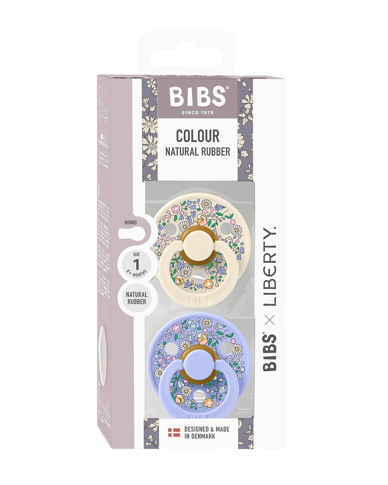 BIBS x Liberty Smokk 2pk, Round - Rund, Naturgummi