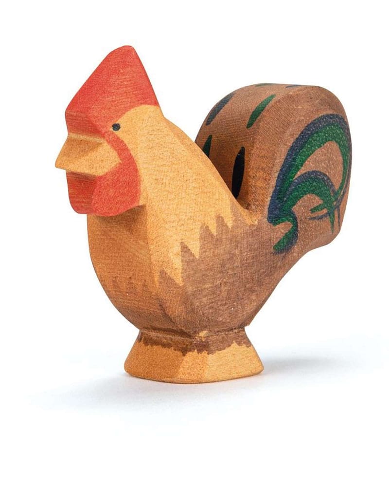 Hane Lekedyr - Håndlaget Trefigur | Bondegård Leke