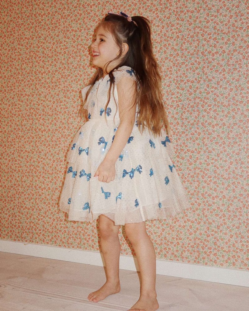 Hårstrikk m/ Sløyfe og Glitter 2pk | Velvet Bow Elastic