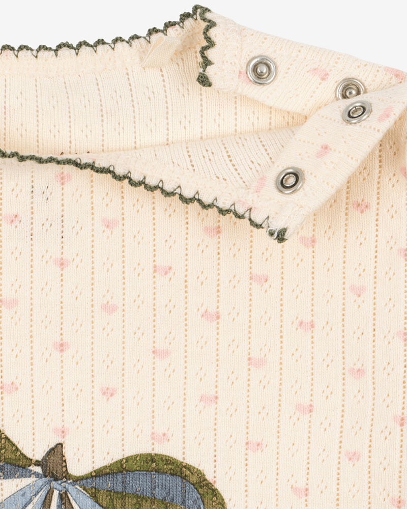 Heldress - 100% Øko Bomull, Pointelle | Minnie Onesie GOTS