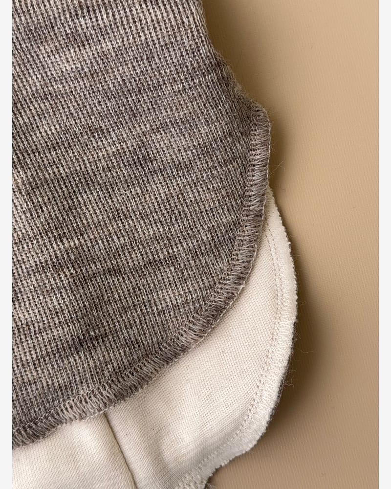 Balaclava Ull m/ Bomullsjersey fôr og Vindstopper | Ubehandlet Ull