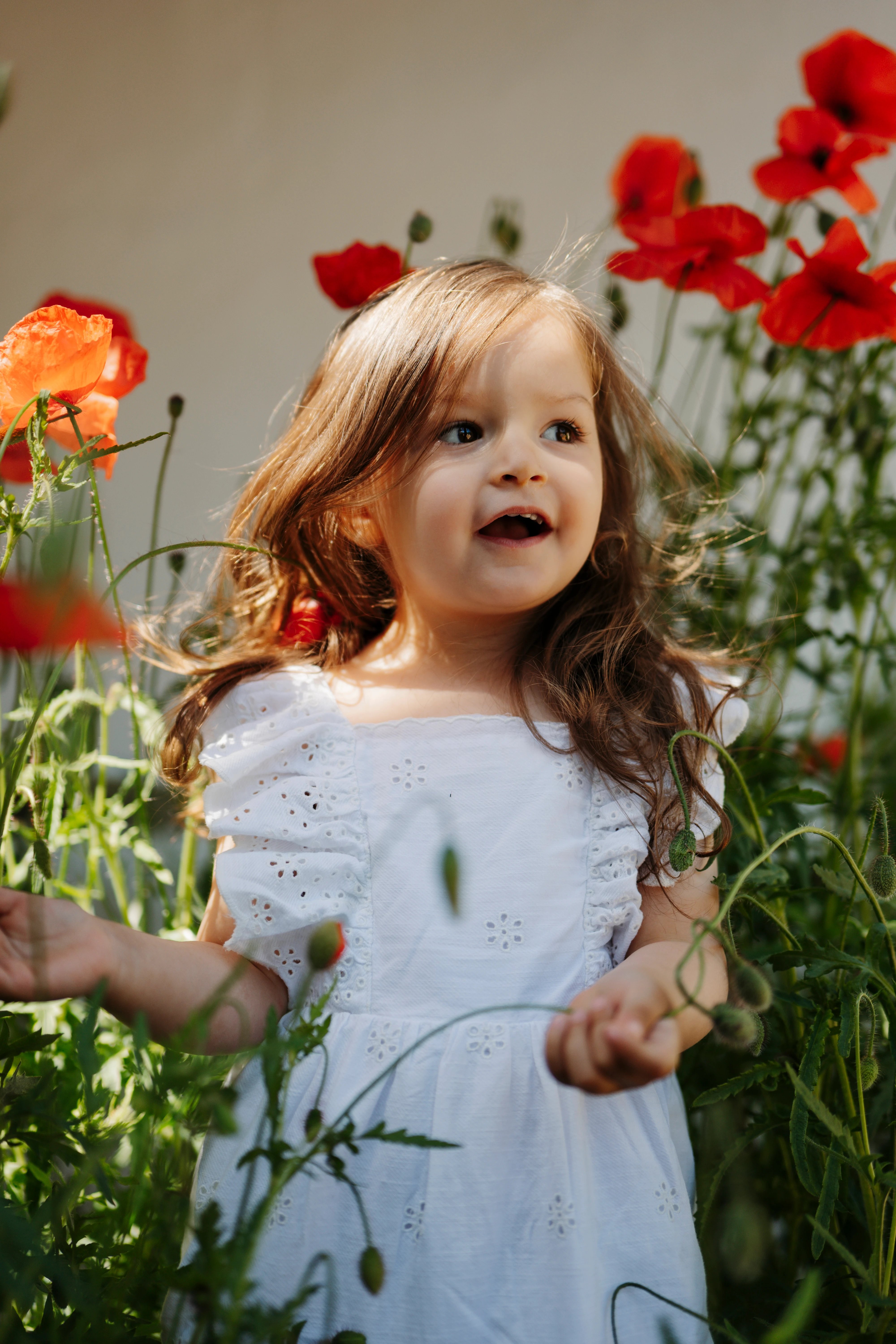 Kjole Barn m/ Broderte Blomster – 100% Bomull | HCKaroline, Whisper