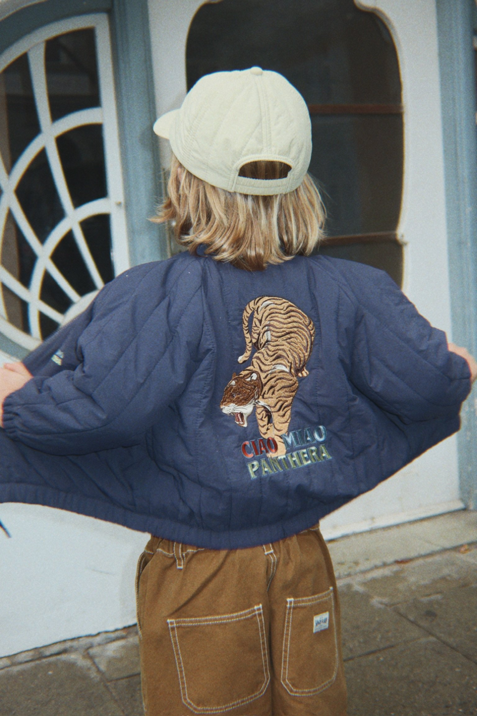 Tynn Boblejakke – Vindtett, Vannavstøtende | Juno Printed Bomber Jacket, Total eclipse - Blå