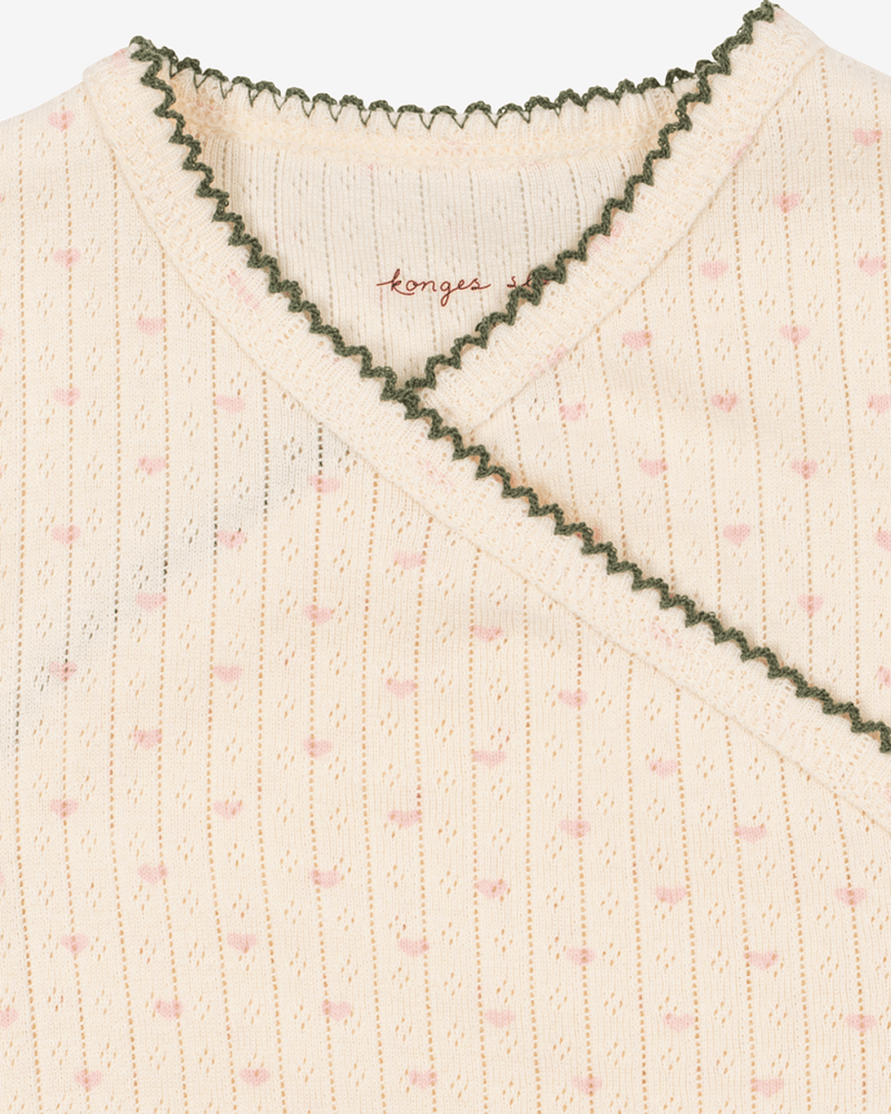 Heldress med Omslag - 100% Øko Bomull, Pointelle | Minnie Newborn Onesie GOTS