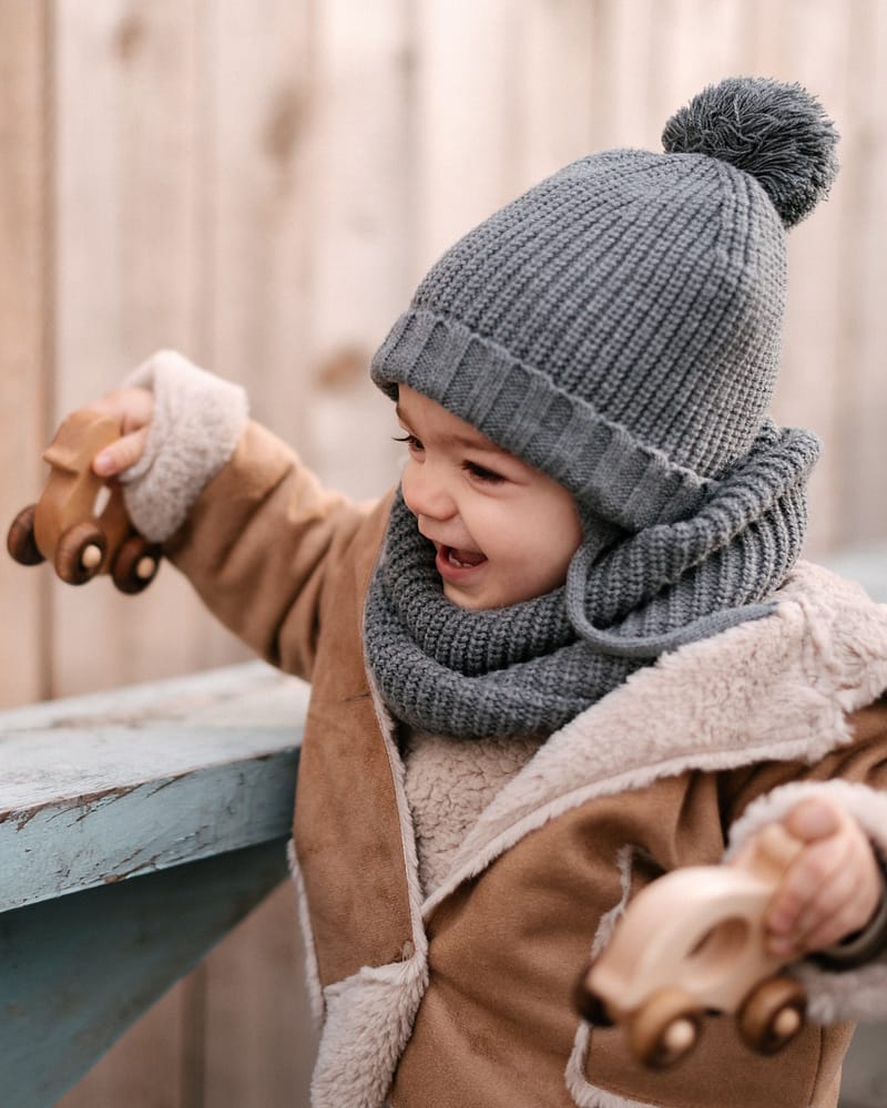 Treleke Baby - Kanin på hjul - Håndlaget m/ Naturlig lakk | Baby Rabbit Mobile Toy