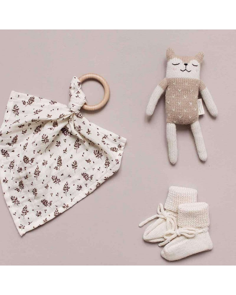 Kosebamse - Håndstrikket Alpakkaull - Unik Nyfødtbamse