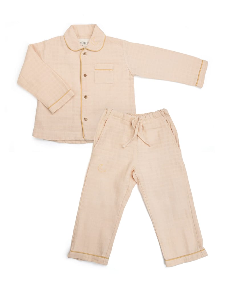 Pyjamas i 100% Øko Bomull, Muslin - Trøye og Bukse | Two-piece pyjama