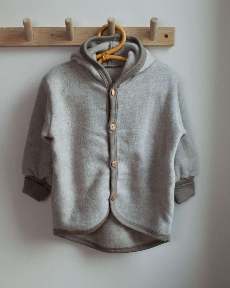 Babyjakke i ullfleece - ubehandlet ull