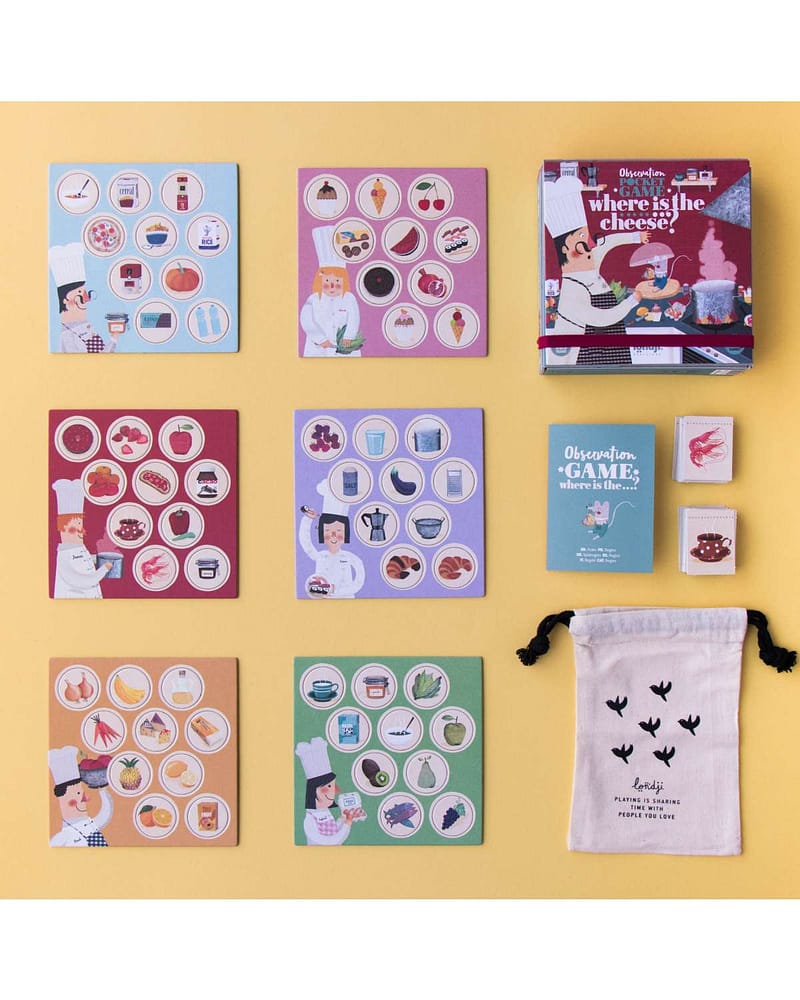 Brettspill Barn 3år+ "Hjelp Kokken"- finn og være rask! | Pocket size "Where is the Cheese"