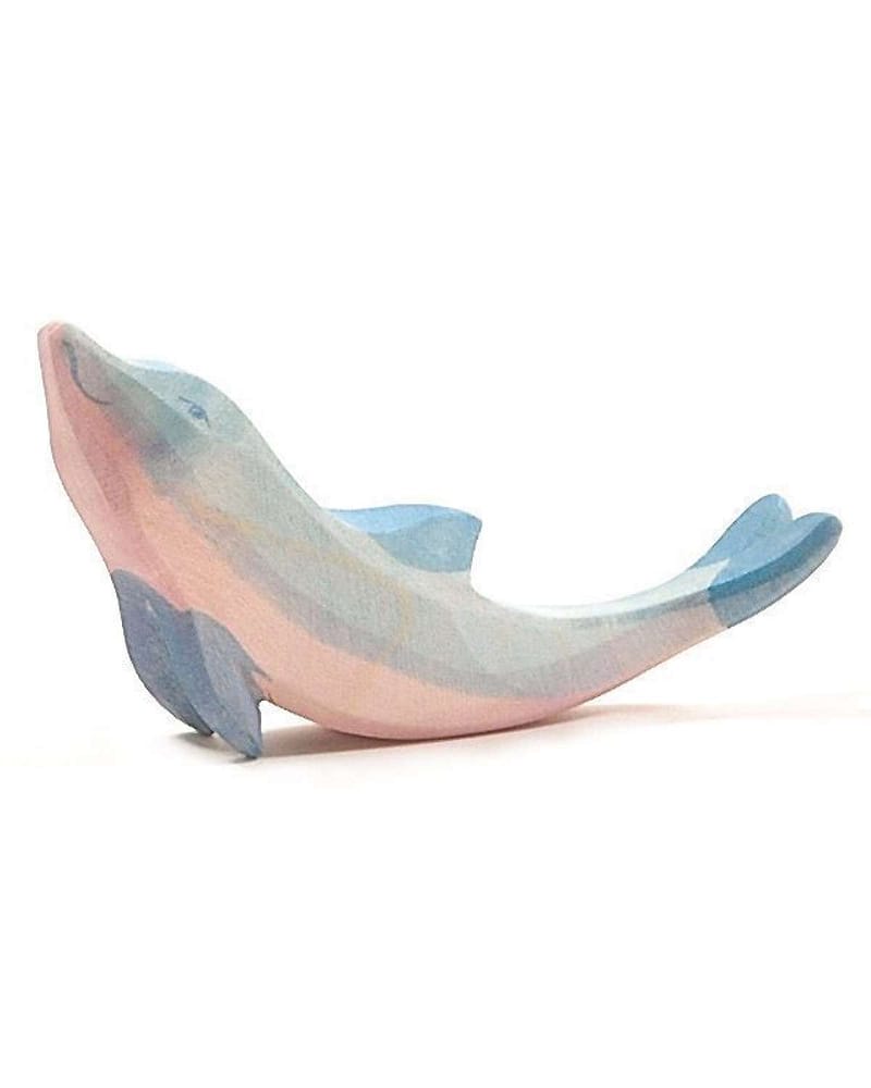 Delfin Lekedyr - Håndlaget Trefigur | Sjødyr, liten 11cm