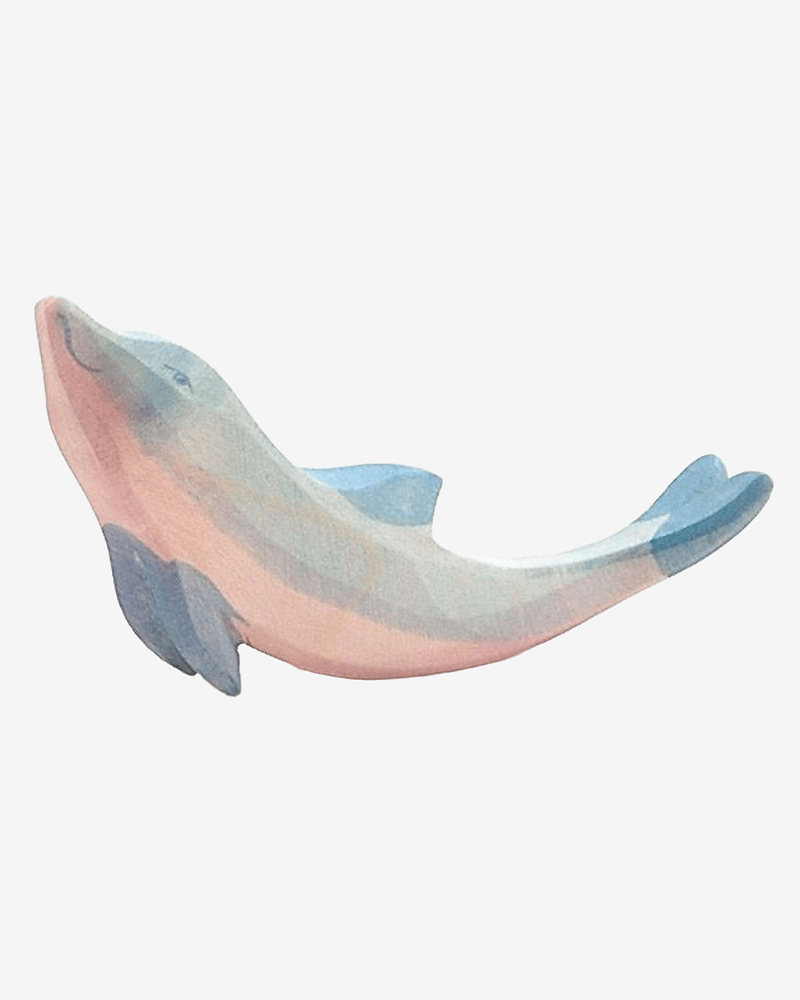 Delfin Lekedyr - Håndlaget Trefigur | Sjødyr, liten 11cm