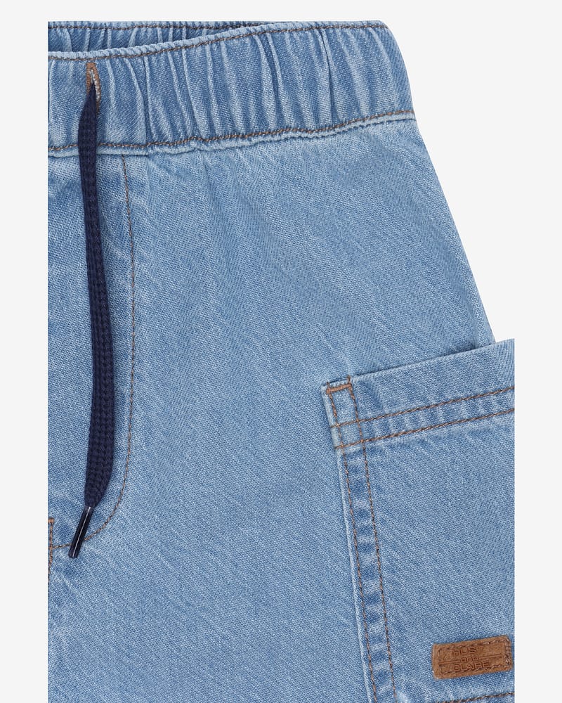 Shorts til Barn m/ Elastisk linning og snøring | HCHans Soft denim