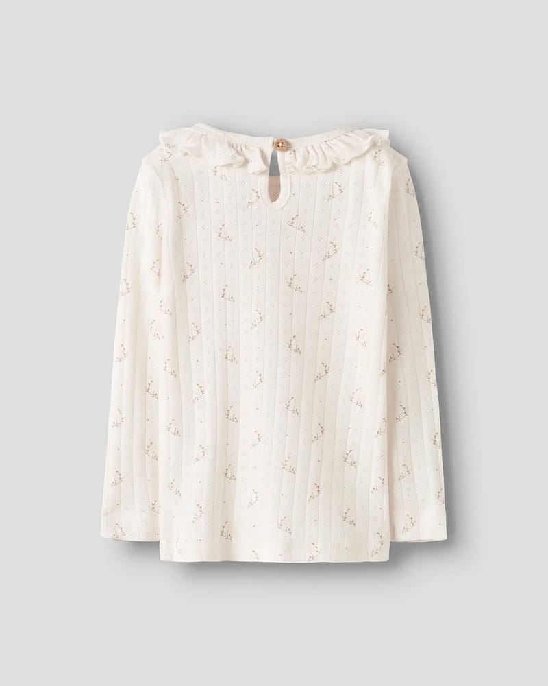 Trøye Langermet M/ Krage - Pointelle, Øko TENCEL | NMFRACHELLO RIA LS SLIM TOP LIL