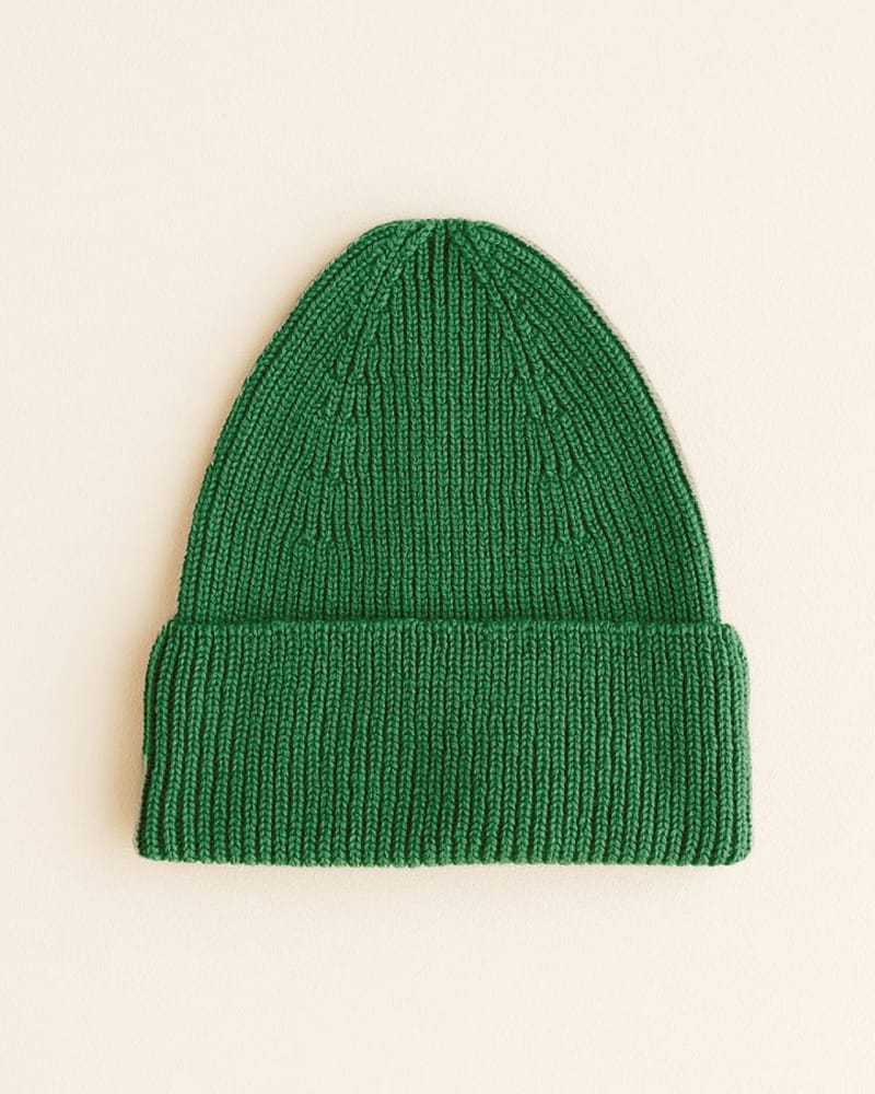 Ull Beanie barn - 100% Merino, Ubehandlet - Rib Lue Fonzie