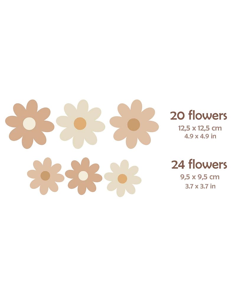 Wallstickers Blomster 44stk - ØKO Veggklistremerker Barnerom
