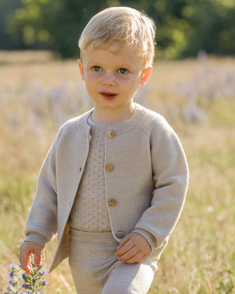 Romper Baby – Tynn ullkvalitet, 100% Merino – Pointelle | Alex