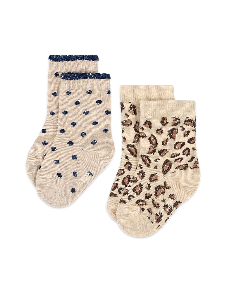 Sokker 2pk m/ Glitter - Bomullsblanding | Leo & Dot Glitter Socks