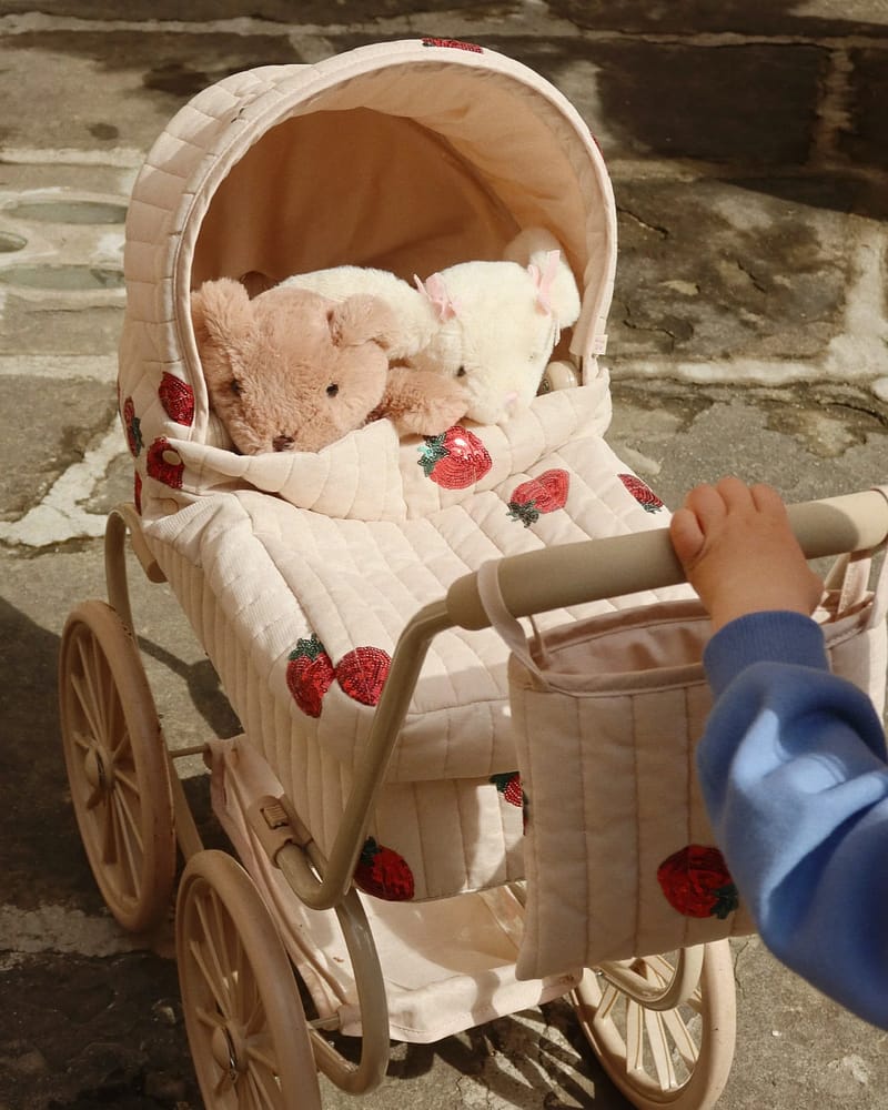 Dukkevogn m/ Vognbag & Glitrende Paljetter | Minnie Tulle Doll Pram