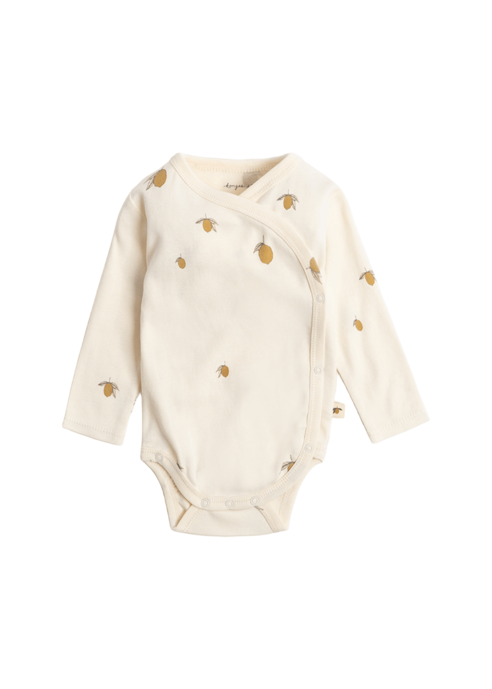 Omslagsbody Langarmet – 100% Økologisk Bomull | Newborn Body GOTS, Lemon