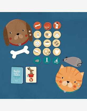 Brettspill Barn 4år, Pocket size - Memoryspill med Kjæledyrtema | Bobby & Mish Tiny Game