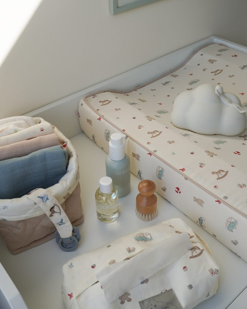 Oppbevaringskurv 2pk - Reversibel Quilt - Økologisk