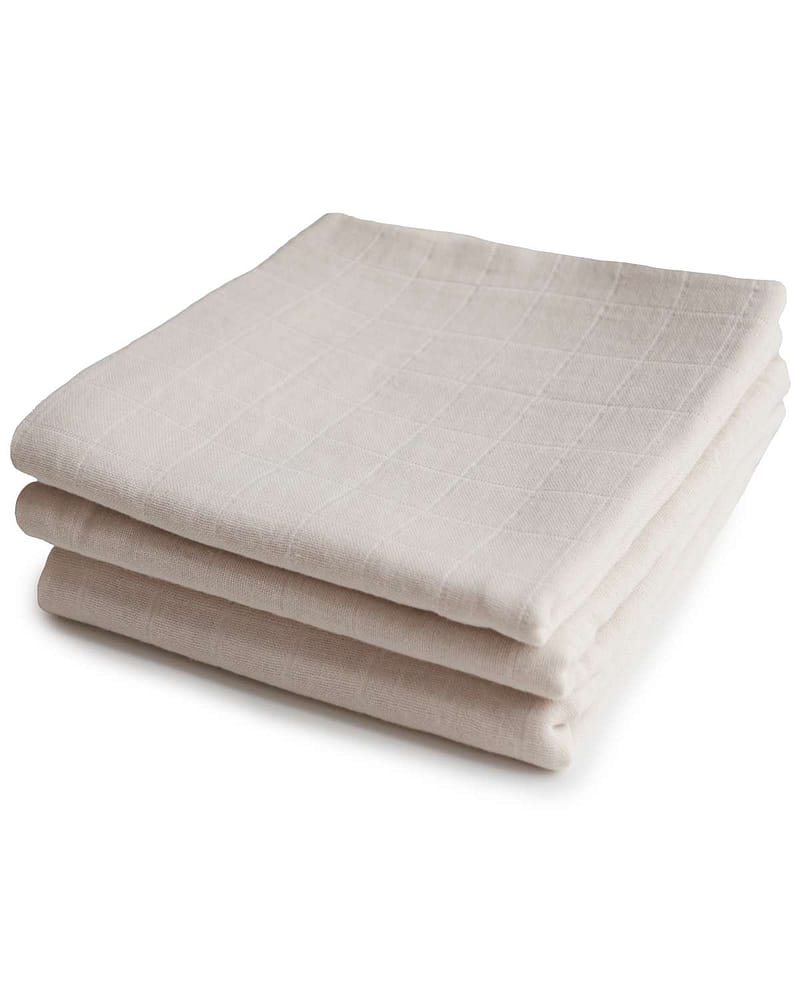 Gulpekluter 3pk - 100% Økologisk Musselin - 60x60