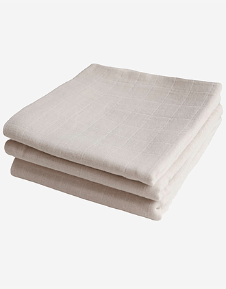 Gulpekluter 3pk - 100% Økologisk Musselin - 60x60