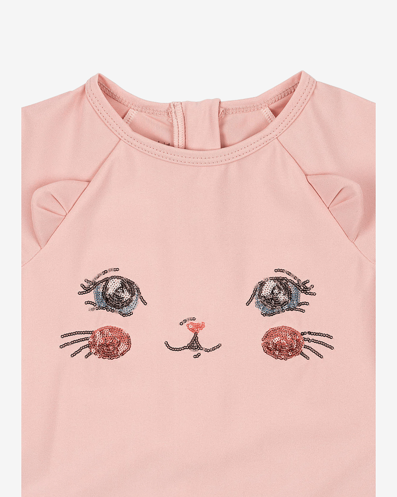 Badedrakt Langermet m/ Glitrende Paljetter - UV 40+ | Kitty Onesie