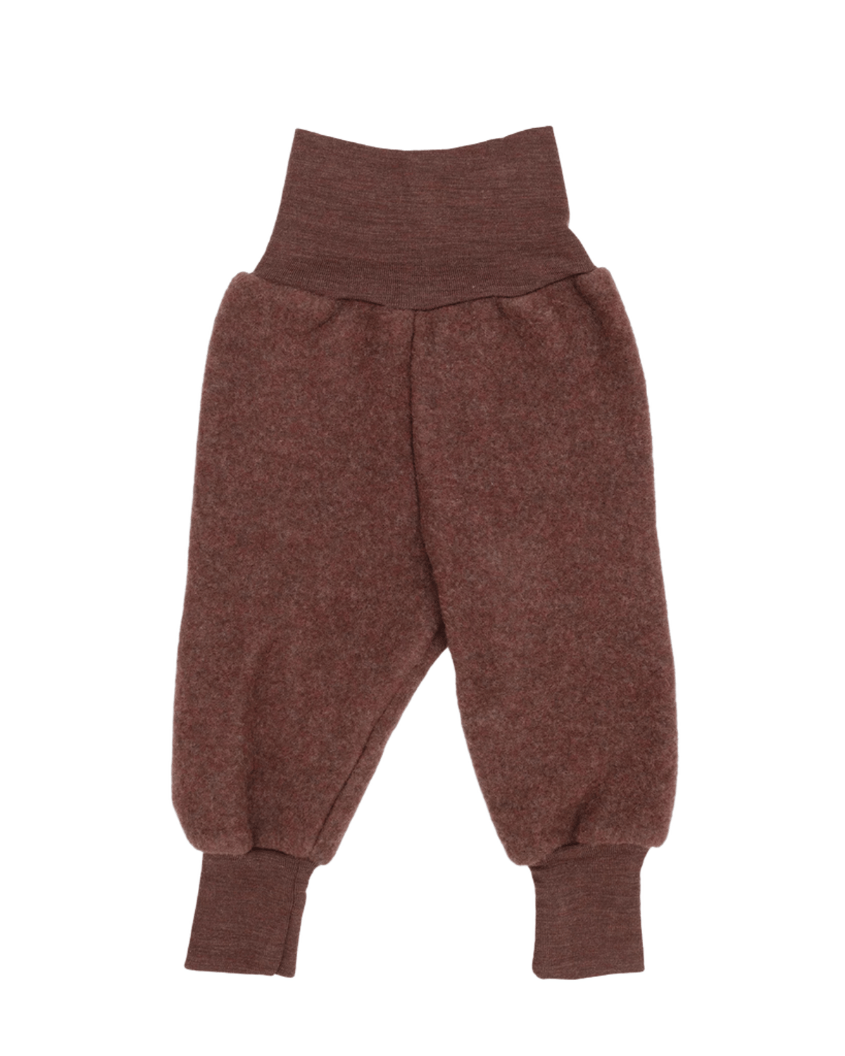 Babybukse i Ullfleece – 100% Ubehandlet Ull, Mørk Brun - Kanel Melange