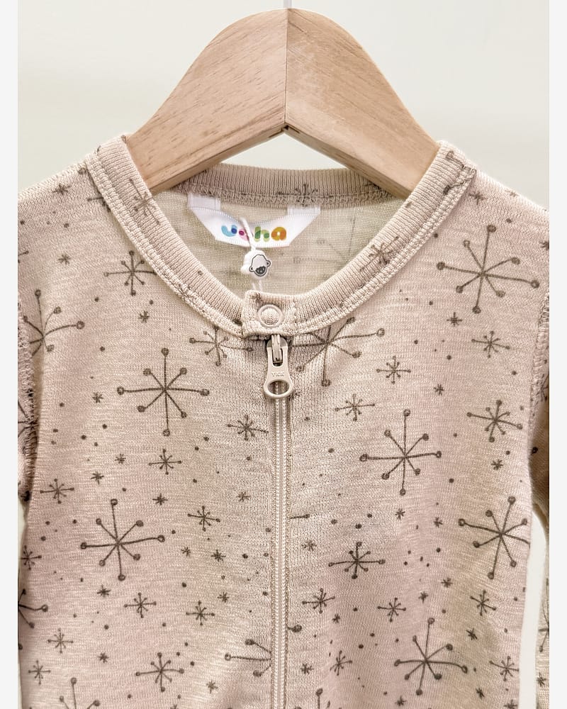 Ullpysj Heldress m/ glidelås og trylleføtter - 100% Merino | Basic