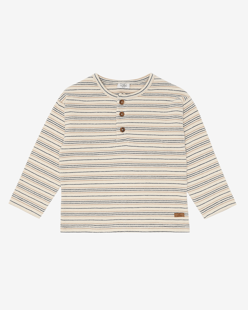 Genser m/ Knappestolpe - Terry Øko Bomull | HCSune Knitted stripe