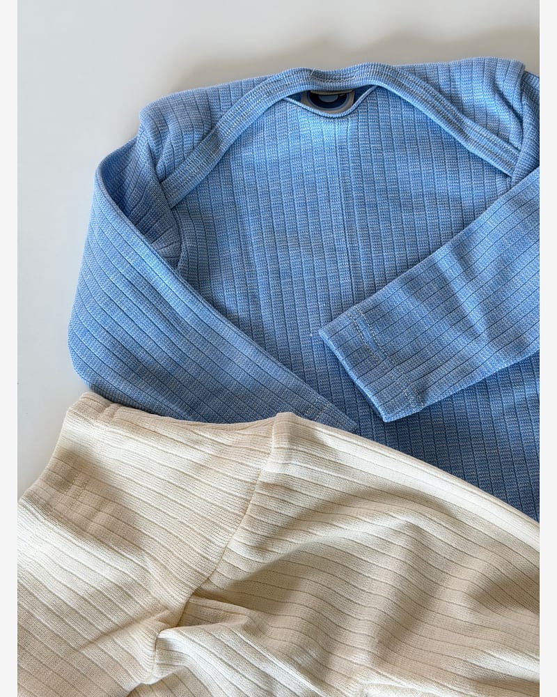 Bukse Rib m/ høyt liv – 45% Bomull, 35% Merino, 20% Silke – Ubehandlet Ull