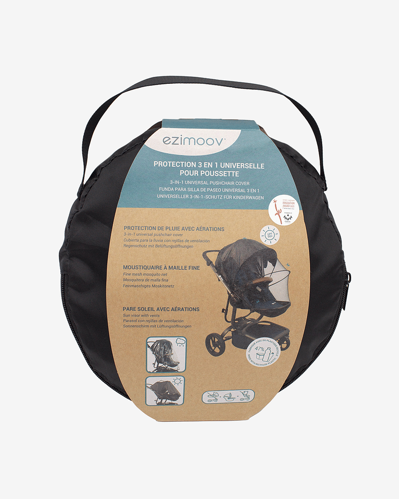 Regntrekk, Solskjerm & Myggnett 3in1 | Rain Cover Stroller
