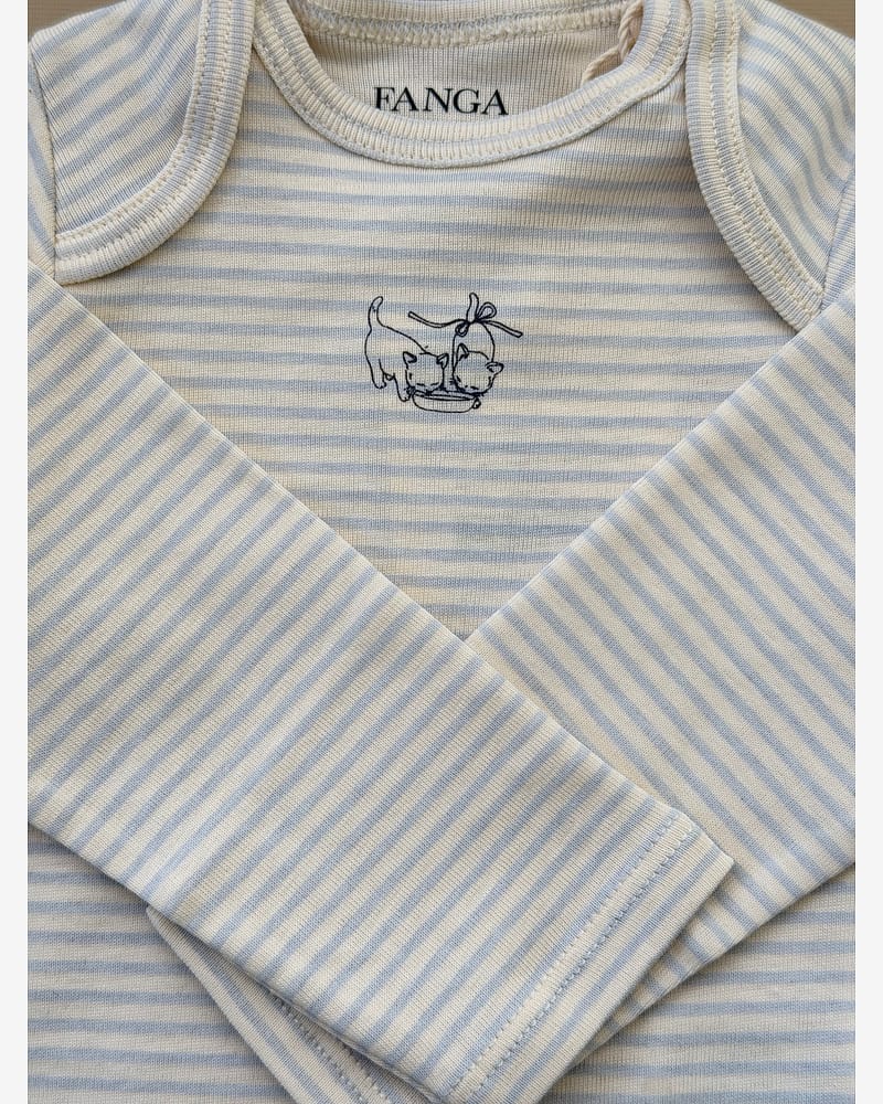 Body m/ Konvolutt Hals - 100% Øko Bomull | Fio Stripe LS Body