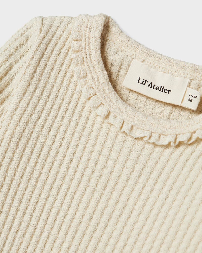 Body Langermet - Vaffelstoff, Øko Bomull | NBFOSANNE LS SLIM BODY LIL