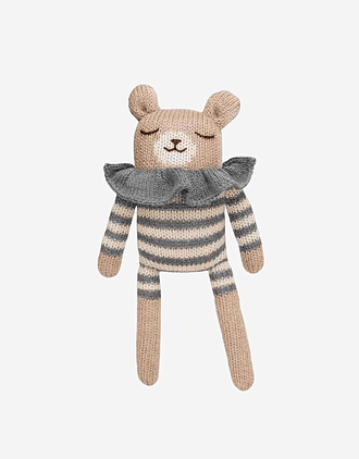 Kosebamse - Håndstrikket Alpakkaull - Unik Nyfødtbamse