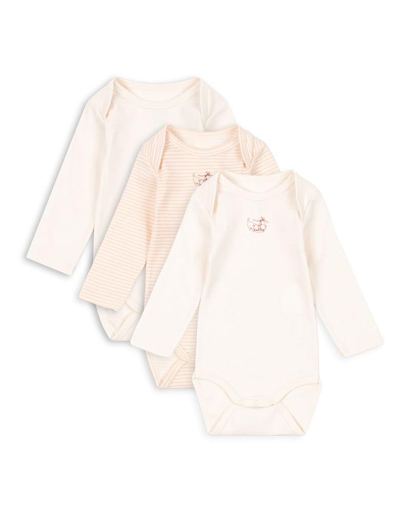 3pk. Body m/ Konvolutt Hals - 100% Øko Bomull | Fio Body - Gavepakke