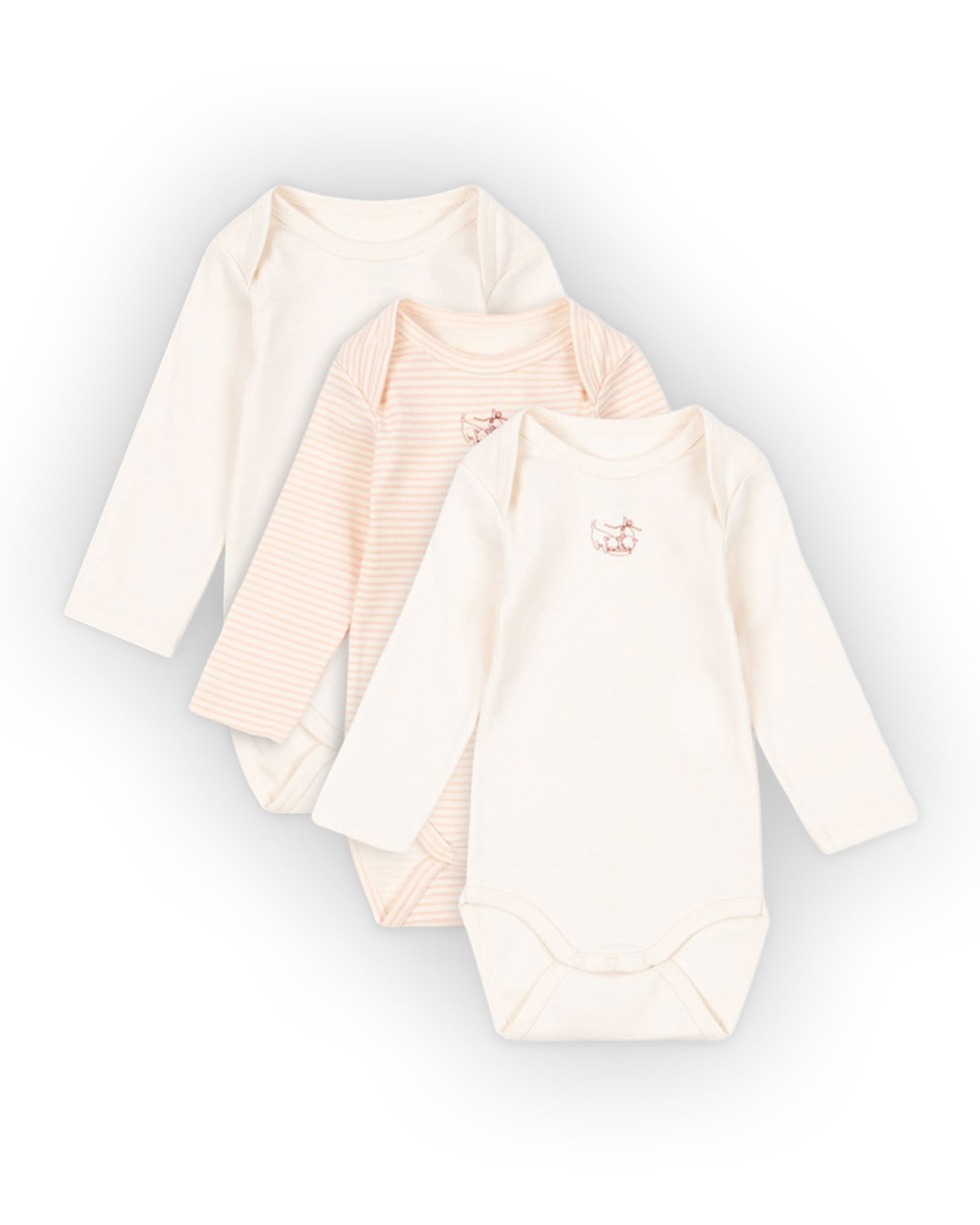 3pk. Body m/ Konvolutt Hals – 100% Øko Bomull | Fio Body – Gavepakke, Rosa Mix