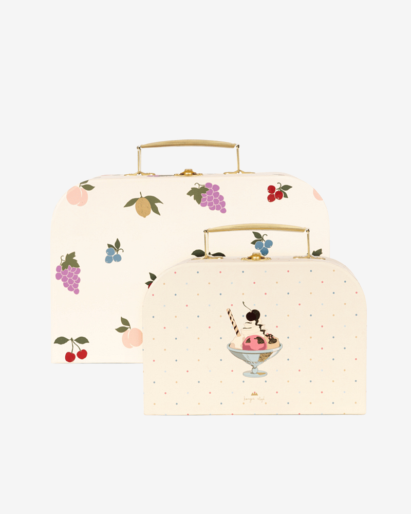 Koffertsett til Barnerom 2pk - Papp med Metallhåndtak | Suitcase